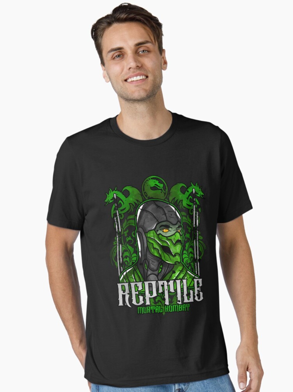 Retro Gaming Shirt - تي شيرت مورتال كومبات بطباعة صورة