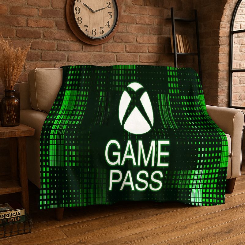 Retro Gaming Logo - بطانية فلانيل ناعمة ودافئة بتصميم شعار