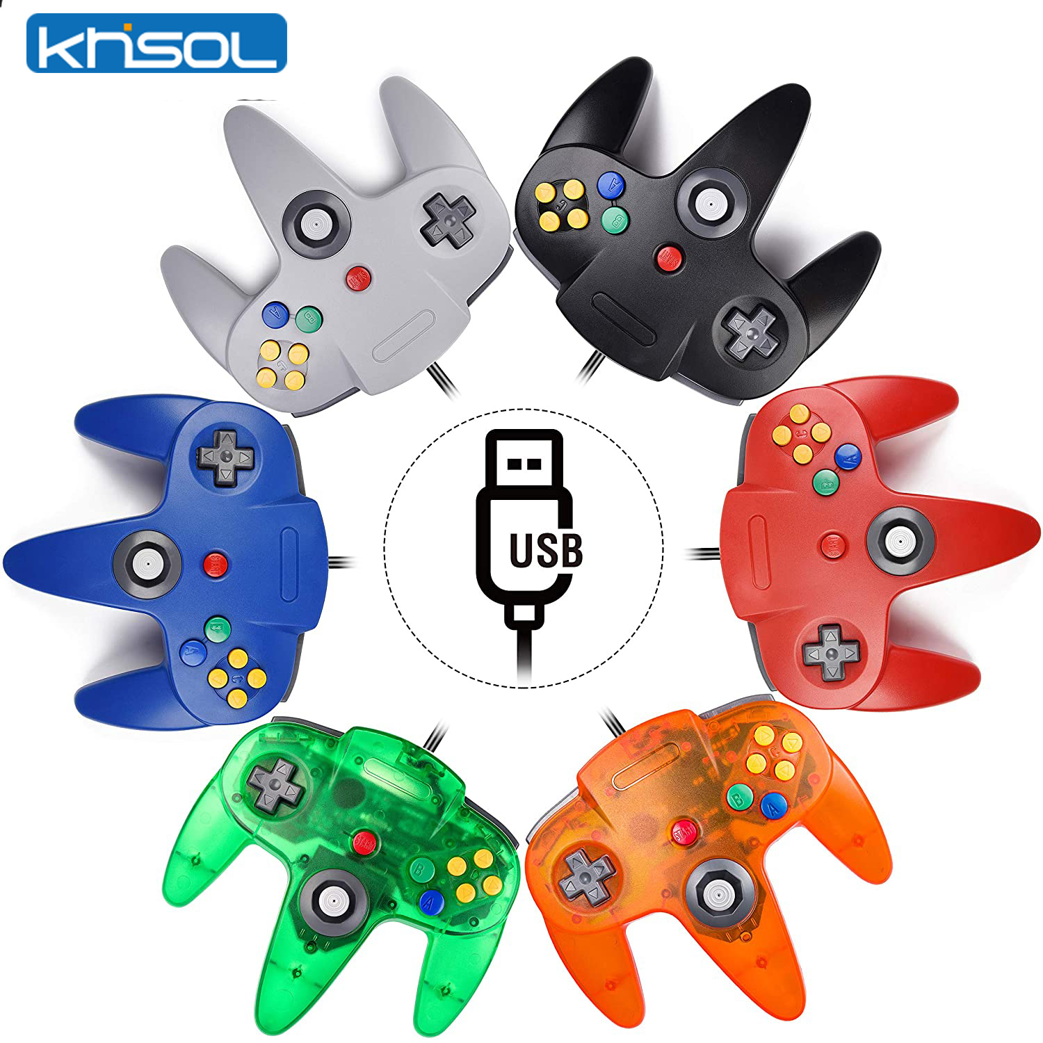 Retro Gaming Corps - N64 تحكم كلاسيكي USB سلكي عن