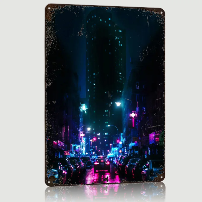 Retro Gaming York - لافتة معدنية بتصميم شارع نيويورك، فن