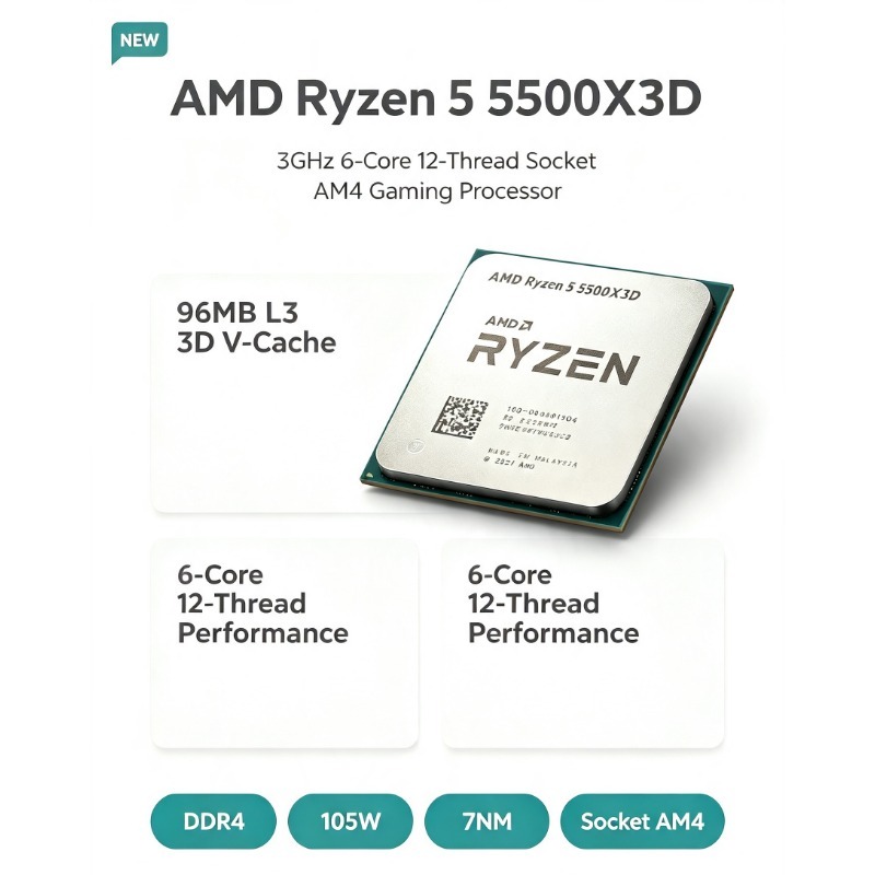 معالج AMD Ryzen 5 5500X3D للأل - مراجعة Amd Cpu Ryzen 5 وسعره